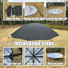 12FT Dome Trampoline Canopy Cover for Backyard Trampolines, 600D Heavy-Duty Wate