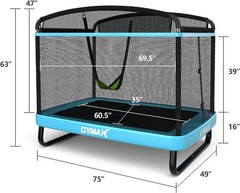 6FT Toddler Rectangle Recreational Trampoline with Swing & Enclosure Safety Net