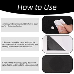 6pcs Self-Adhesive Trampoline Patch Repair Kit Mat Hole Patch Kit 3 Shapes