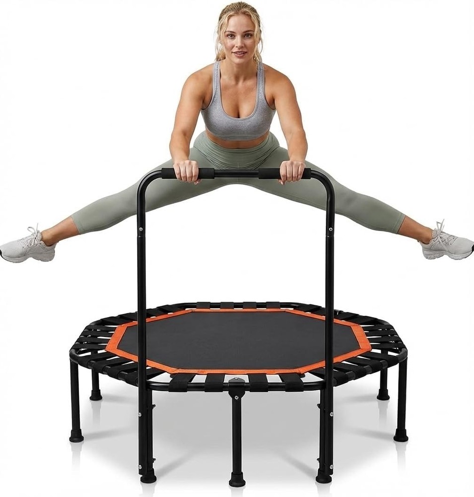 Lunai 42-Inch Octagonal Indoor Rebounder W/ Handle Compact Fitness Trampoline