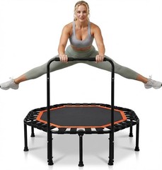 Lunai 42-Inch Octagonal Indoor Rebounder W/ Handle Compact Fitness Trampoline