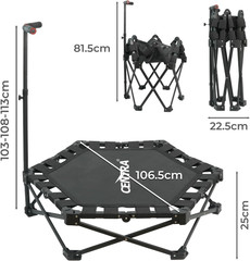 Foldable Fitness Trampoline,40” Rebounder with Adjustable Foam Handle,Mini Tram
