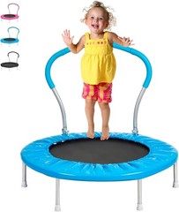 36-Inch Kids Trampoline W/ Handle Indoor Mini Tranpoline Toddlers Small Fitness