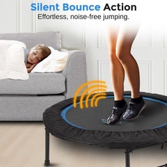 40″ Mini Trampoline Fitness with Reinforced Springs Adjustable Safety Handle