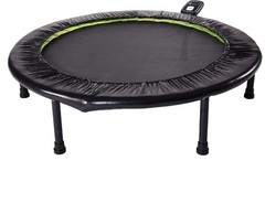 36″ Foldable Mini Trampoline Rebounder Adults W/ Smart Workout App Black