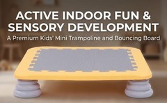 Yellow Mini Trampoline For Kids Sensory Trampoline Bouncing Board With Non LHEV