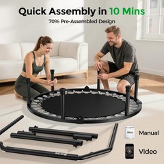 SP3 40″/48″ Foldable Mini Trampoline, Rebounder Trampoline for Adults, U/T Ad…