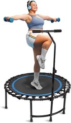 40″ Mini Trampoline Fitness with Reinforced Springs Adjustable Safety Handle