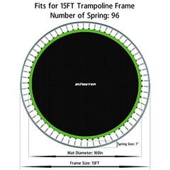 Round Trampoline Mat Replacement 15ft 96 V Hooks 7 Springs