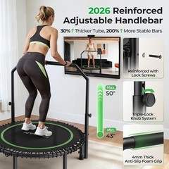 BCAN BT2 Mini Rebounder Trampoline 40″ 550LB Fitness Trampoline Bar