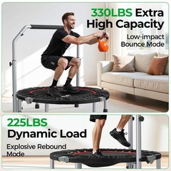 BCAN 40/48″ Foldable Mini Trampoline Max Load 330lbs/440lbs, Fitness Rebounde…