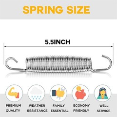 Easy Install 20 Pcs Heavy Duty Trampoline Springs – 5.5 Inch Quality
