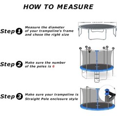 15 FT Safety Enclosure Net for 6 Straight Poles Round Trampoline