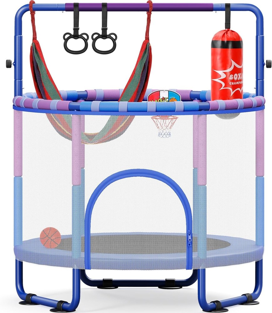 Kids Trampoline Yohood 55 Inch With Enclosure 6 In 1 Outdoor