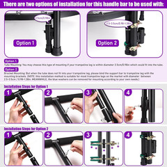Quick-Release Non-Slip Handle for Fitness Trampoline with Cup Holder