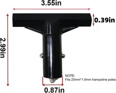 Trampoline Pole Covers & T-Tube Connectors – 8 Pack Black Plastic Caps for Safet