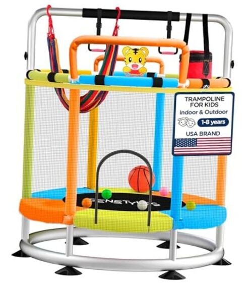 Trampoline with Net Indoor and Outdoor Toddler Trampoline for Kids Anti
