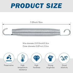 Trampoline Springs Replacement – Heavy Duty Stainless Steel Weather Resistant Me