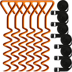 Heavy Duty Trampoline Stakes Set with Steel Anchors for Canopies and Outdoor