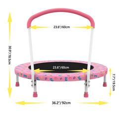 36inch Trampoline for Kids Ages 1-6 Indoor Outdoor Trampoline with Handle Fun