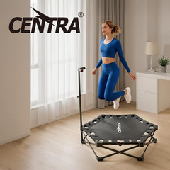 Foldable Fitness Trampoline,40” Rebounder with Adjustable Foam Handle,Mini Tram