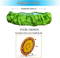 36-Inch Mini Trampoline Spring Cover – Tear-Resistant Safety Pad in Green