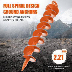 Heavy Duty Spiral Trampoline Anchors with Nut and Tool Swing Set for Sheds, Carp