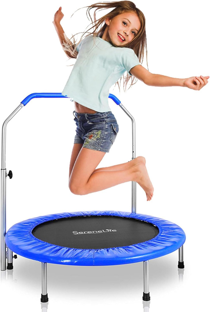 36/40″ Foldable Mini Trampoline – Compact Fitness Trampoline for Kids Adults, Ex
