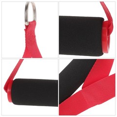 4Pcs Resistance Band Handles with Ergonomic Red Plastic Grip for Fitness Use