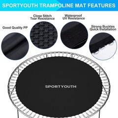 Trampoline Replacement Mat for 12ft 14ft 15ft Round Frames, Water-Resistant, UV