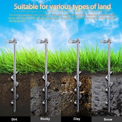 Giant Skeleton Accessories Ground Anchors Screw in, 12 Inch High Wind Heavy D…