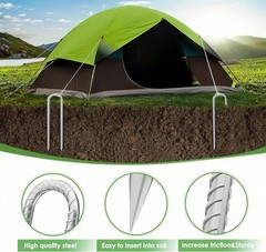 Ground Anchor, 30cm Ground Posts, Galvanised Steel Ground Anchor Trampoline, Rebar S…