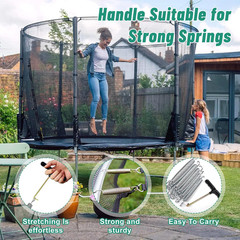 2PCS Vertical Pull Trampoline Spring Pull Tool, T-Hook Trampoline Parts Shoe