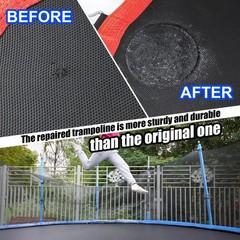 Trampoline Repair Kit – 3 Patch Sizes for Mat Tears & Holes + Ground Stakes