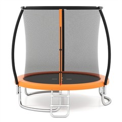 8FT Trampoline with Safety Enclosure Kids Adults 880LBS Capacity Outdoor Orange