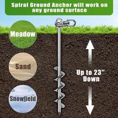 14 Inch Ground Anchors with Hex Head and 360 Degree Swivel Heavy Duty Stakes for