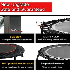 40″ Folding Mini Trampoline Fitness Indoor Exercise Rebounder with Handle Red