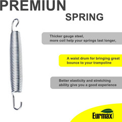 USA 20-Pack Trampoline Springs, Premium Galvanized Stainless Steel Replacement S