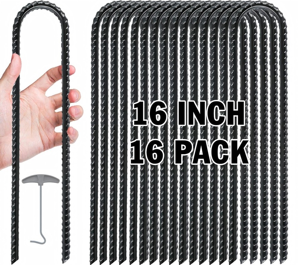 Gtongoko 16 Pack Trampoline Stakes, Trampoline Accessories, 16 Inch Ground St…