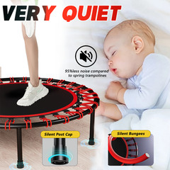 40-inch foldable trampoline with handle – high-grade – elastic – black
