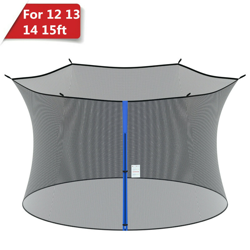 Black Round Replacement Trampoline Safety Enclosure Net for 13ft Frames 6 Poles