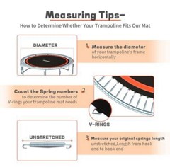 Doyuee 15FT Trampoline Mat Replacement, Fits 96 x 6.5″ Springs