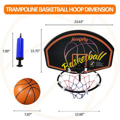 Trampoline Basketball Hoop Set – Easy Install with Mini Balls & Pump