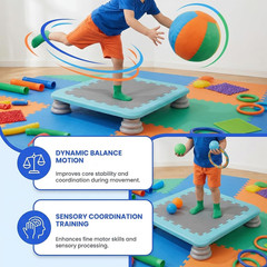 Mini Trampoline for Kids, 25 Inch Sensory Bounce Board for Balance & Coordinatio