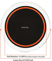 DOYUEE Trampoline Mat Replacement Fits 14 Ft Frame with 72-96 Ring