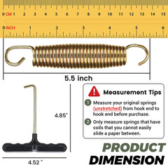 Trampoline Springs Replacement 3.5″ to 8.5″ Galvanized Steel Heavy Duty High Ten