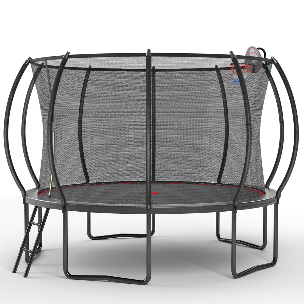 YC 12FT Trampoline for Kids and Adult Large Outdoor Trampoline Basketball Hoop