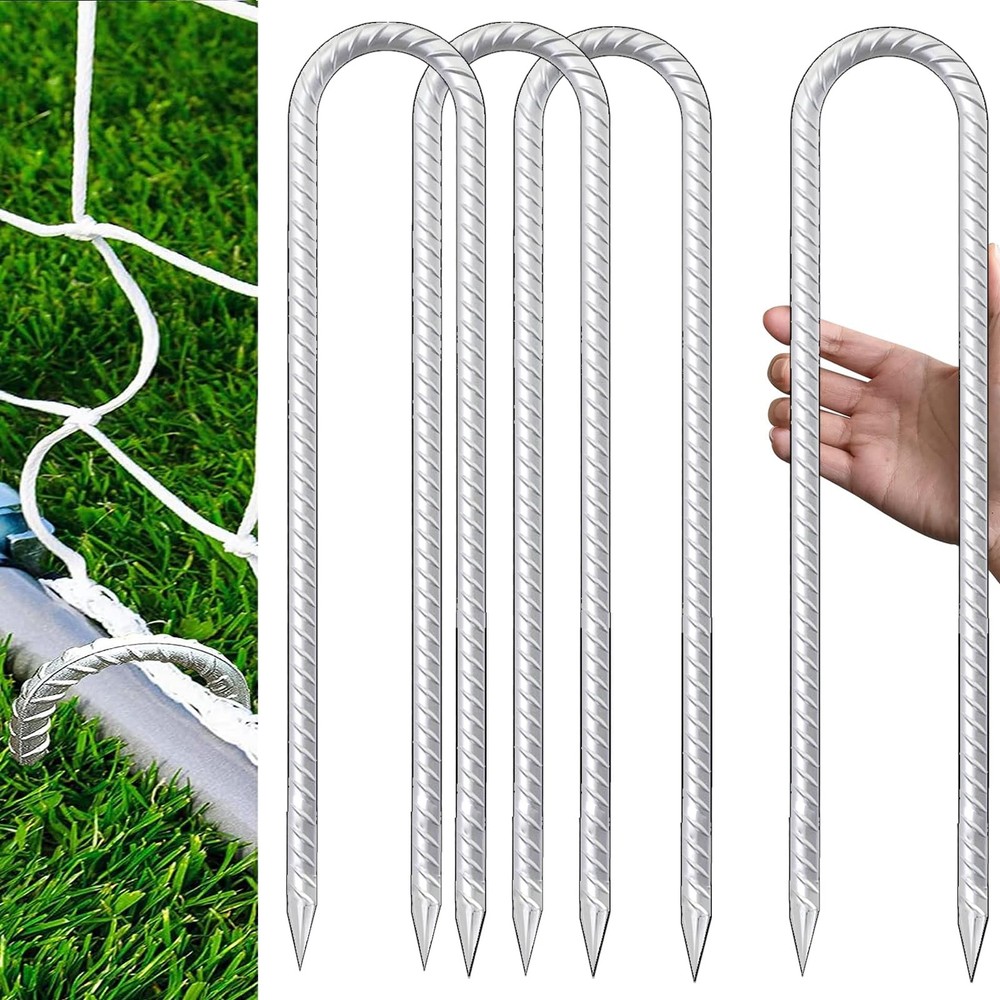 HeavyDuty UShaped Ground Anchor Stakes 12 Inch for Trampolines, Tents, Yard
