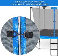 Trampoline Enclosure Net with Pole Cap Replacement for 6 Straight Poles 12’