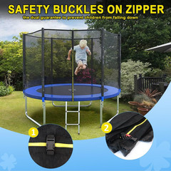 10Ft/15Ft Trampoline Net Replacement Safety Enclosure Net for 6 Straight Poles,